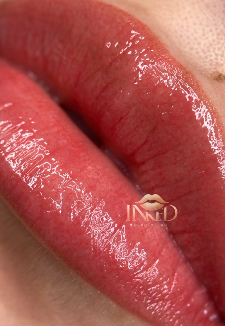 Lip blush before and after Coventry — semi-permanent lip colour